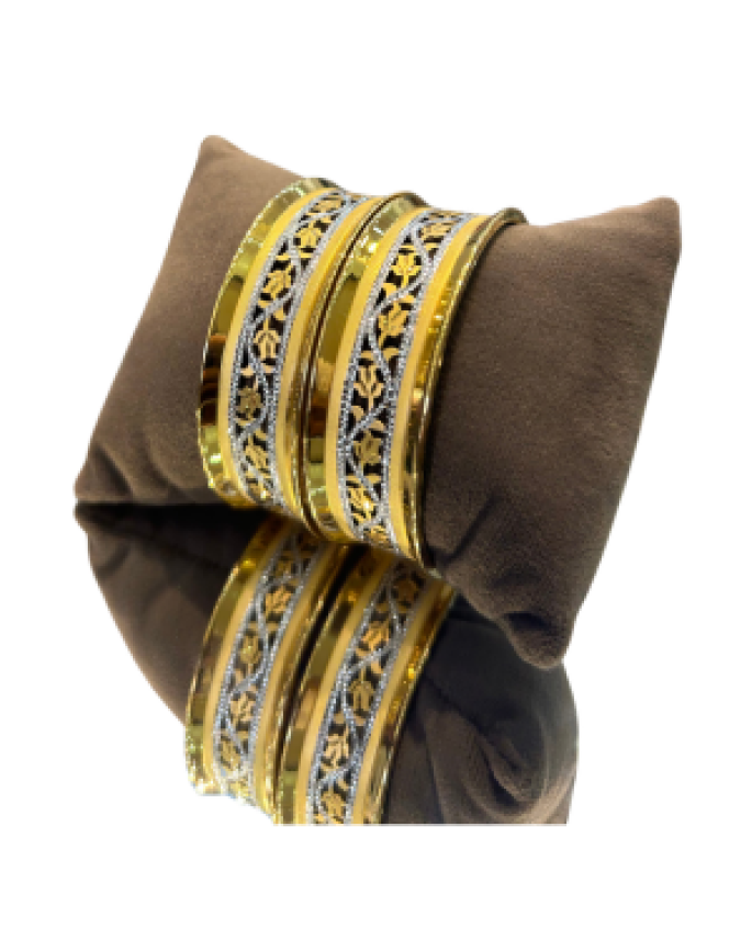 22K Gold Finish Black Meenakari Designer Bangles Set for Women | Traditional Ethnic Jewellery | 37.620gm