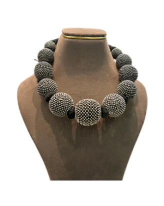 Designer Oxidised Beaded Statement Necklace for Women