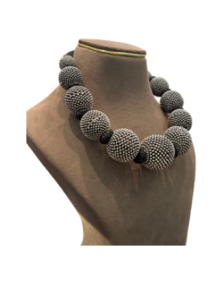 Designer Oxidised Beaded Statement Necklace for Women